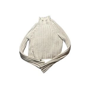 American Eagle Outfitters Off-White Ribbed Turtleneck Sweater